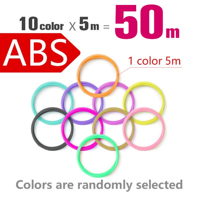 PLA/ABS Filament For 3D Pen Filament 10/20 Rolls 10M Diameter 1.75mm 200M Plastic Filament for 3D Pen 3D Printer pen