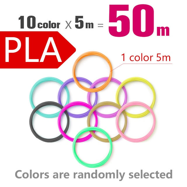 PLA/ABS Filament For 3D Pen Filament 10/20 Rolls 10M Diameter 1.75mm 200M Plastic Filament for 3D Pen 3D Printer pen