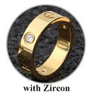 Fashion Rose Gold Stainless Steel Ring With Stone Crystal For Girl Women Men Couple In Wedding With Cross