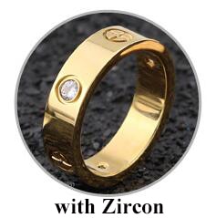 Fashion Rose Gold Stainless Steel Ring With Stone Crystal For Girl Women Men Couple In Wedding With Cross