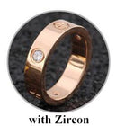 Fashion Rose Gold Stainless Steel Ring With Stone Crystal For Girl Women Men Couple In Wedding With Cross