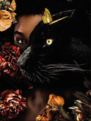 LZAIQIZG Full Square Diamond Embroidery DIY Diamond Painting Cross Stitch Drill Tiger Lion Face& Flowers Picture of Rhinestones