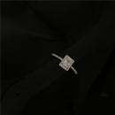 MENGJIQIAO Korean Delicate Square Cubic Zircon Rings For Women Girls Micro Paved Open Adjustable Ring Fashion Jewelry Gifts