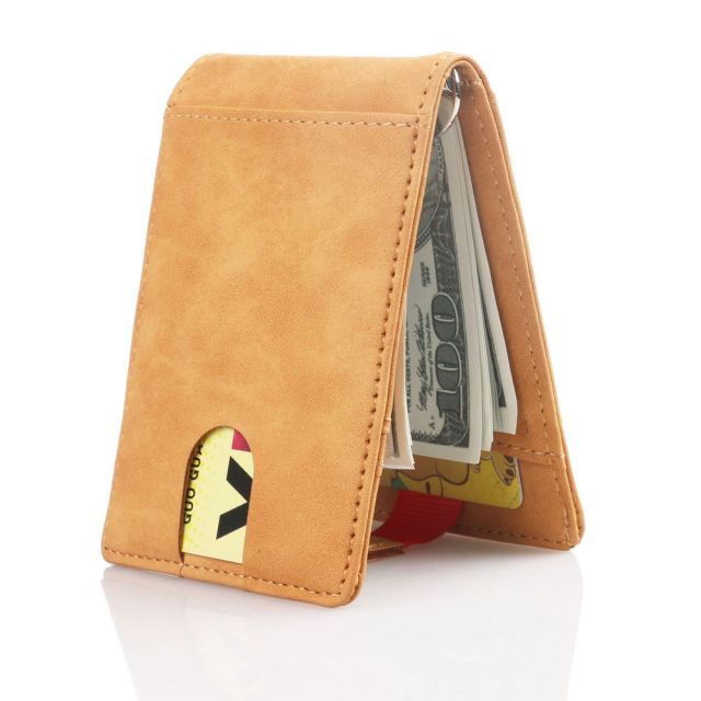 TRASSORY RFID Blocking Business Card Holder Case Cover Leather Money Clip Sim Pocket Card Wallet