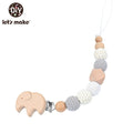 Let's Make 1pc Baby Pacifier Dummy Luxury Nipple Chain Soother Feeder Pacifier Silicone Crochet Beads Panda Rabbit Food Grade