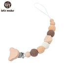 Let's Make 1pc Baby Pacifier Dummy Luxury Nipple Chain Soother Feeder Pacifier Silicone Crochet Beads Panda Rabbit Food Grade