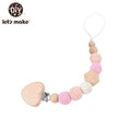 Let's Make 1pc Baby Pacifier Dummy Luxury Nipple Chain Soother Feeder Pacifier Silicone Crochet Beads Panda Rabbit Food Grade