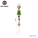 Let's Make 1pc Baby Pacifier Dummy Luxury Nipple Chain Soother Feeder Pacifier Silicone Crochet Beads Panda Rabbit Food Grade