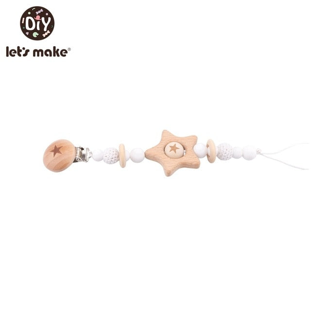 Let's Make 1pc Baby Pacifier Dummy Luxury Nipple Chain Soother Feeder Pacifier Silicone Crochet Beads Panda Rabbit Food Grade