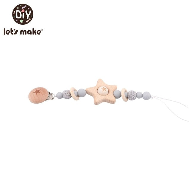 Let's Make 1pc Baby Pacifier Dummy Luxury Nipple Chain Soother Feeder Pacifier Silicone Crochet Beads Panda Rabbit Food Grade