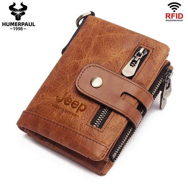 Luxury Designer Men Wallet Genuine Leather Bifold Short Wallets Male Hasp Vintage Purse Coin Pouch Multi-functional Cards Pocket