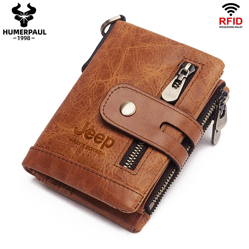 Luxury Designer Men Wallet Genuine Leather Bifold Short Wallets Male Hasp Vintage Purse Coin Pouch Multi-functional Cards Pocket