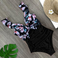 2020 Sexy New Ruffle One Piece Swimsuit Off The Shoulder Swimwear Women Swimsuit Deep-V Bathing Suits Beach Wear Swim Suit