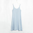 Wixra Sexy Strap Backless Satin Dress Loose Dresses Spring Summer New Sleeveless Basic Solid Womens Clothing