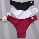 FINETOO 3PCS/Set Women Cotton Lingerie Female Thongs Sexy Underwear For Woman Low-Rise Underpant Women's Panties Bikini Briefs