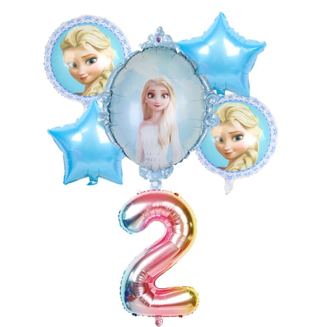 elsa Disney Frozen princess helium balloons 32inch number Baby shower girl foil globos birthday party decorations kids toys