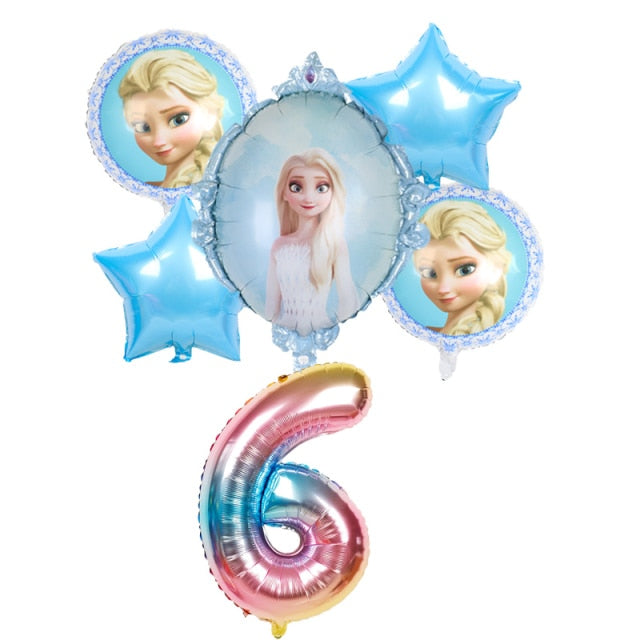 elsa Disney Frozen princess helium balloons 32inch number Baby shower girl foil globos birthday party decorations kids toys