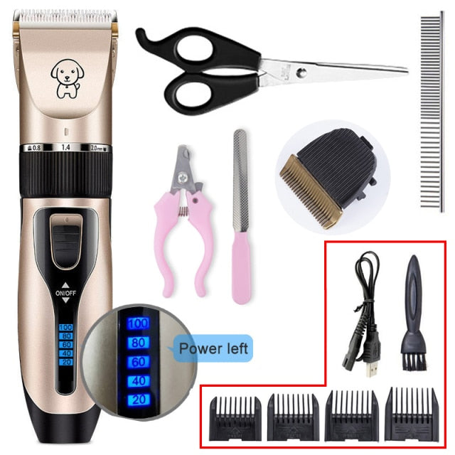 Electric Pet Clipper Dog Hair Clipper For Dogs Reachageable Trimmer Haircut Cat Hair Cutting Remover Machine  Grooming Kit