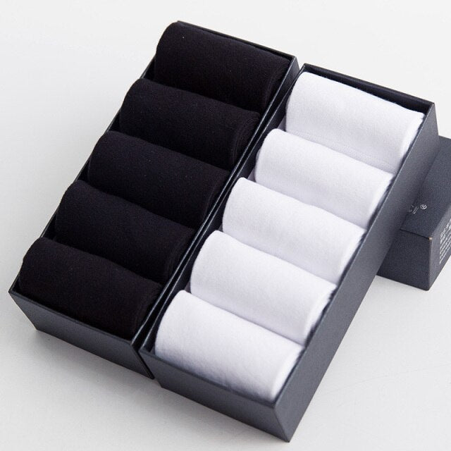 5/10 Pairs/Lot  Men's Cotton Socks Plus Size Black Business Men Socks Breathable Spring Summer Autumn for Male Eur Size(39-48)