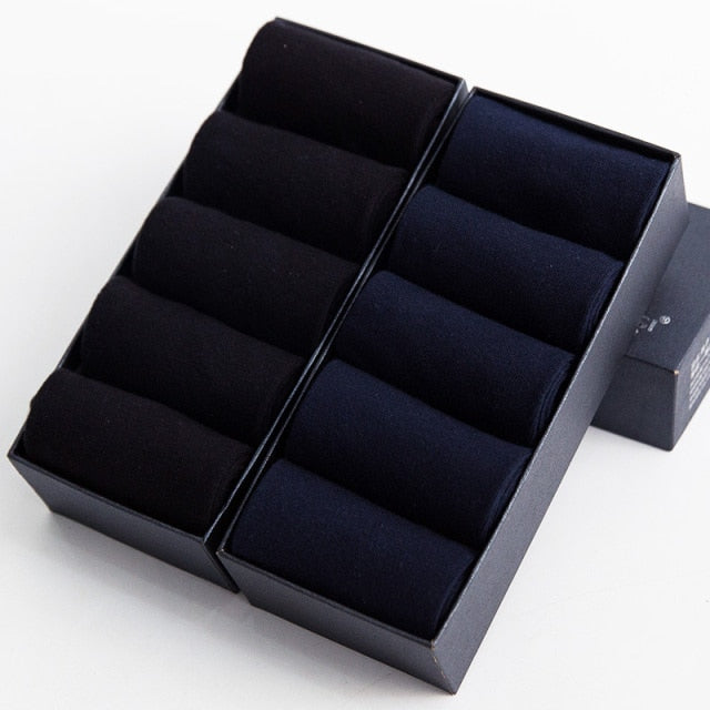 5/10 Pairs/Lot  Men's Cotton Socks Plus Size Black Business Men Socks Breathable Spring Summer Autumn for Male Eur Size(39-48)