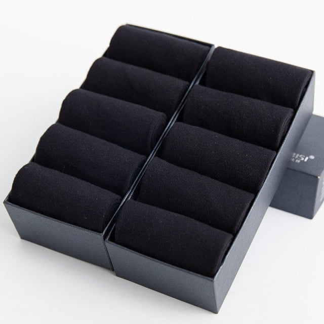 5/10 Pairs/Lot  Men's Cotton Socks Plus Size Black Business Men Socks Breathable Spring Summer Autumn for Male Eur Size(39-48)
