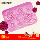 Rose Mold DIY Flower Baking Silicone Cake Decorating Tool Pastry Fondant Sugarcraft Mould Chocolate Biscuits Cookies Kitchen