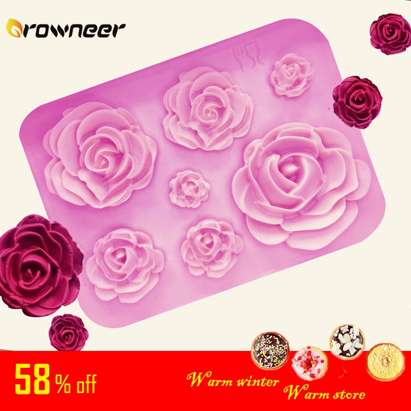 Rose Mold DIY Flower Baking Silicone Cake Decorating Tool Pastry Fondant Sugarcraft Mould Chocolate Biscuits Cookies Kitchen