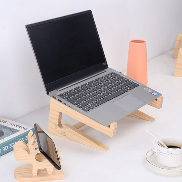Wood Universal Laptop Stand Cooling Bracket for Notebook Macbook Pro Air IPad Pro Detachable Wooden Holder Mount