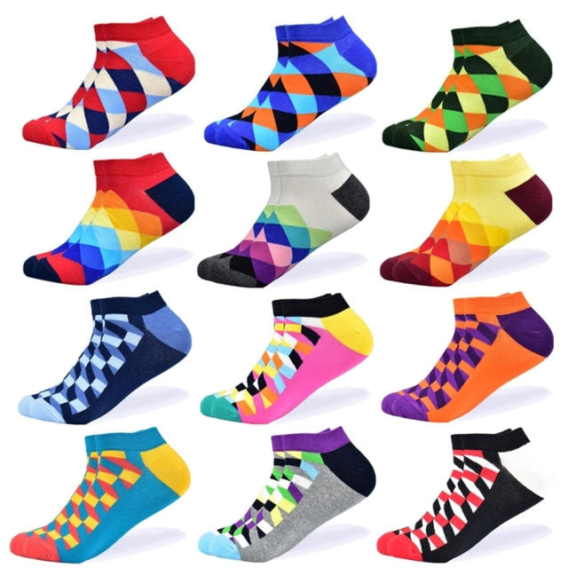 Socks Men's Invisible Short Summer Socks Quality Business Casual spring Color Combed cotton Boat Socks