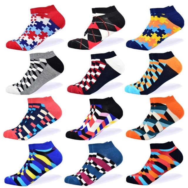 Socks Men's Invisible Short Summer Socks Quality Business Casual spring Color Combed cotton Boat Socks