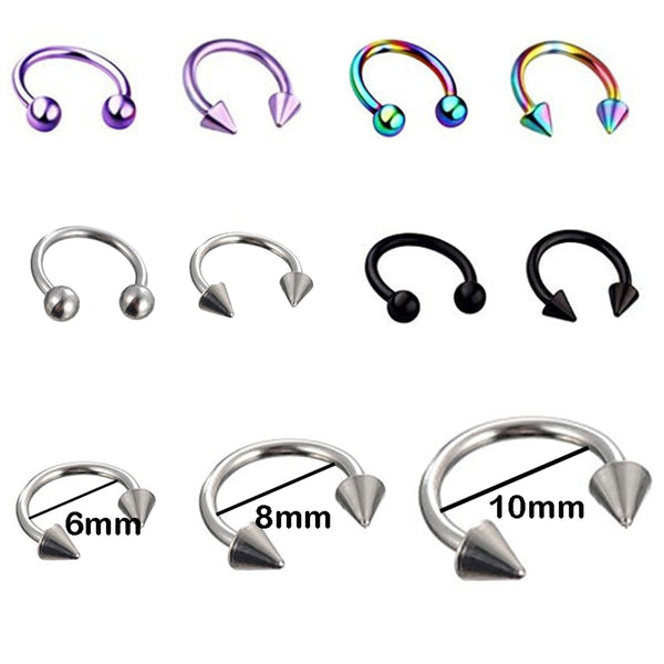 1pc metal Horseshoe Fake Nose Ring C Clip BCR Septum Lip stainless steel Piercing Falso Nose Rings Hoop For Women Men