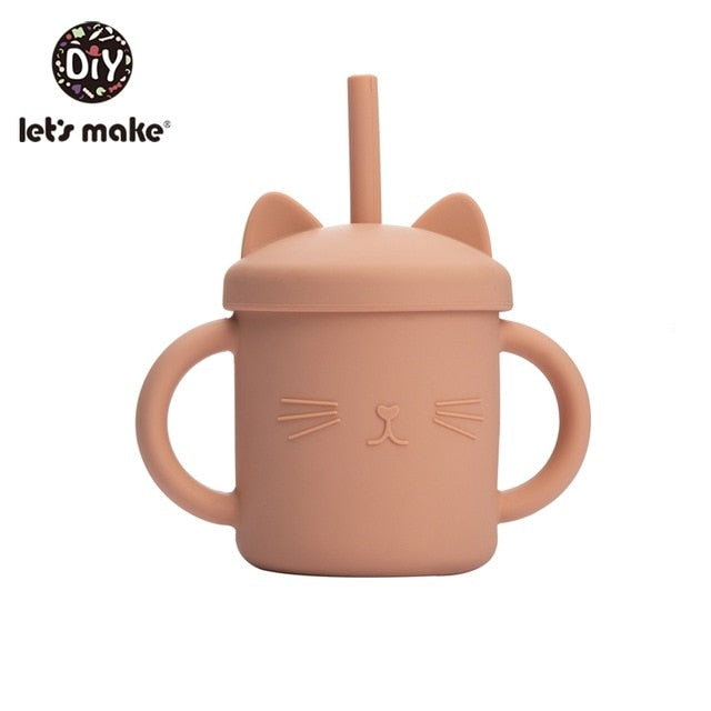 Let'S Make Baby Feeding Cups Cute Cartoon Baby Learning Cups Food Grade For Toddlers & Kids With Silicone Sippy Cup