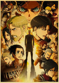Japanese Classic Anime Attack on Titan Season 4 Poster Kraft Paper Prints and Posters Home Room Decor Art Wall Stickers