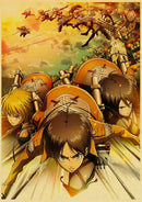 Japanese Classic Anime Attack on Titan Season 4 Poster Kraft Paper Prints and Posters Home Room Decor Art Wall Stickers