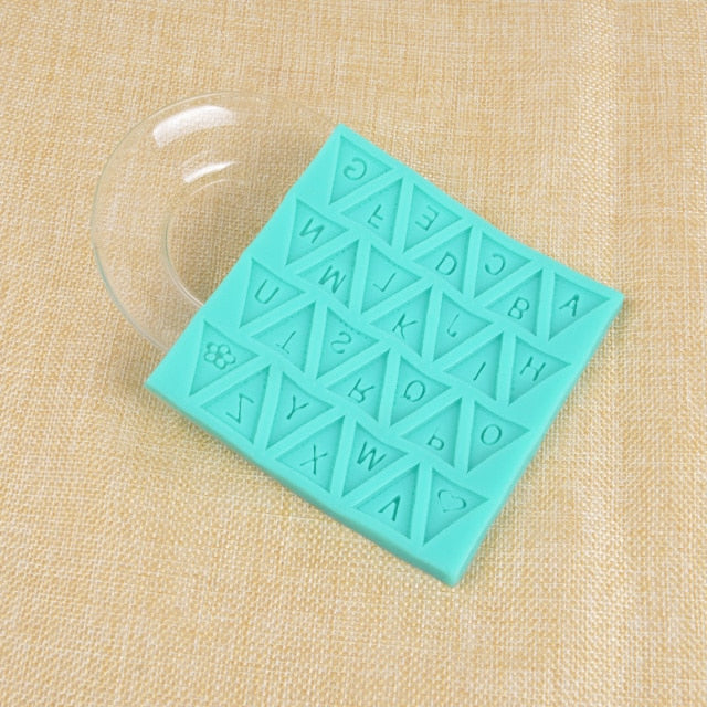 Letters Mold Triangle Alphabet Silicone Baking Mould Cupcake Decorating Tool Fondant Candy Chocolate Gumpaste Nonstick