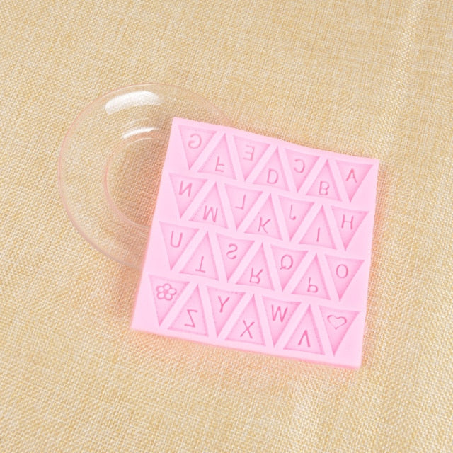 Letters Mold Triangle Alphabet Silicone Baking Mould Cupcake Decorating Tool Fondant Candy Chocolate Gumpaste Nonstick