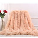 Fluffy Long Plush Throw Blanket Super Soft Double-sided Bedspread Blanket Shaggy Shawl Blanket for Adults Children