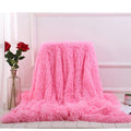 Fluffy Long Plush Throw Blanket Super Soft Double-sided Bedspread Blanket Shaggy Shawl Blanket for Adults Children