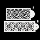 2 Style Cake Side Cupcake Stencil Cake Damask Lace Border Sugarcraft Decoration Cake Mould Plastic Baking Cake Decorating Tool