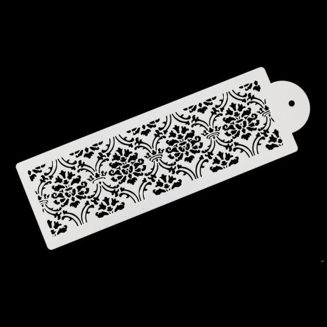 2 Style Cake Side Cupcake Stencil Cake Damask Lace Border Sugarcraft Decoration Cake Mould Plastic Baking Cake Decorating Tool