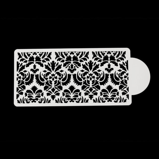 2 Style Cake Side Cupcake Stencil Cake Damask Lace Border Sugarcraft Decoration Cake Mould Plastic Baking Cake Decorating Tool