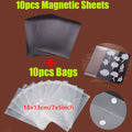 10pcs/set 0.3mm Magnetic Sheets & Plastic Folder Bags For Storage Cutting Dies Stamps Organizer Holders Transparent Bags 7x5inch