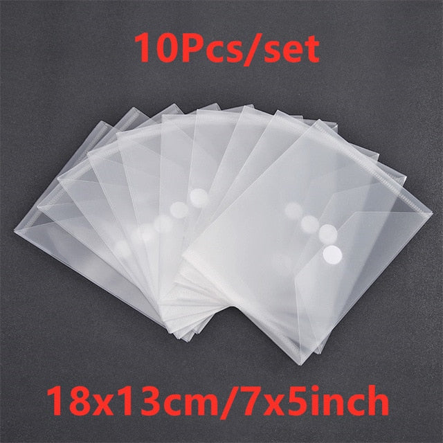 10pcs/set 0.3mm Magnetic Sheets & Plastic Folder Bags For Storage Cutting Dies Stamps Organizer Holders Transparent Bags 7x5inch