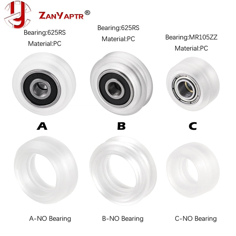 10pcs High precision CNC clear Polycarbonate Xtreme v Mini wheel for Openbuilds v-slot linear rail system