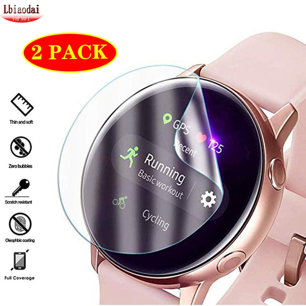 2PCS Screen Protector For Samsung Galaxy watch active 2 44mm 40mm 3D HD Ultra-thin Full Protective film watchband Accessories
