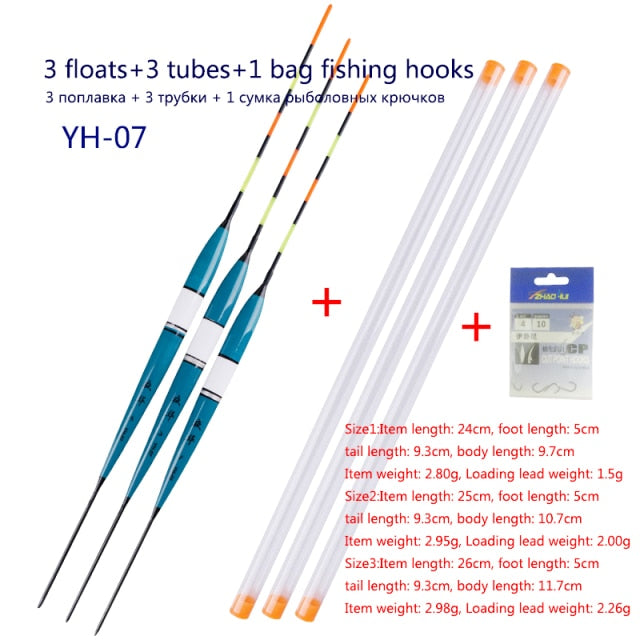 3pcs/lot Electric Fishing Floats Night Light Luminous Float Balsa Boya Fresh Water Flotador Carp Fishing Tackles Without Battery