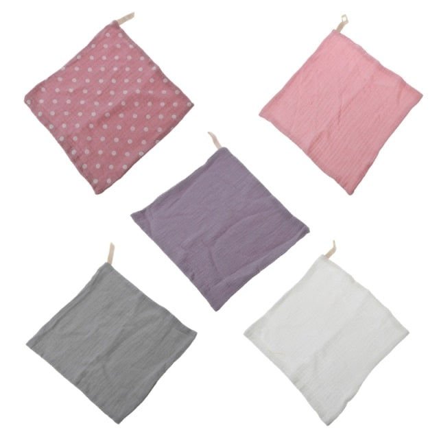 5 Pcs Towel Baby Face cloth Baby Bath Towel Handkerchief Cotton Burp Cloth Soft Absorbent Gauze Kindergarten Washcloth,Or 1Pcs