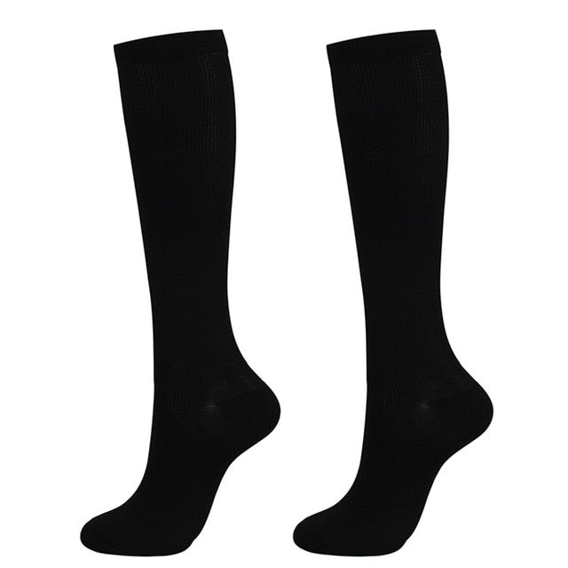 Compression Stockings Blood Circulation Promotion Slimming Compression Socks Anti-Fatigue Comfortable Solid Color Socks
