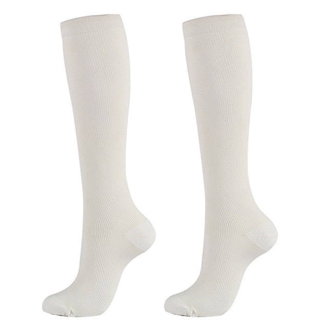 Compression Stockings Blood Circulation Promotion Slimming Compression Socks Anti-Fatigue Comfortable Solid Color Socks