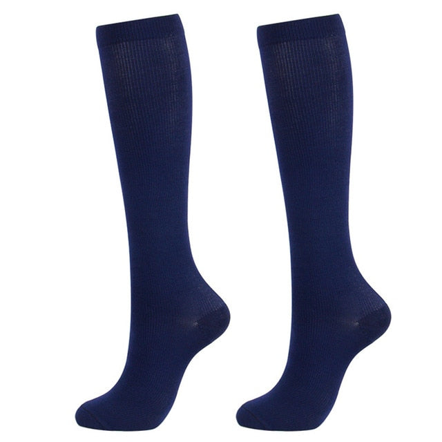 Compression Stockings Blood Circulation Promotion Slimming Compression Socks Anti-Fatigue Comfortable Solid Color Socks
